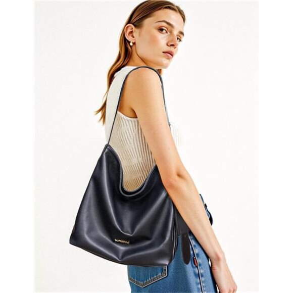 Women Shoulder Handbags with Small Pocket Black - Picture 3 of 5